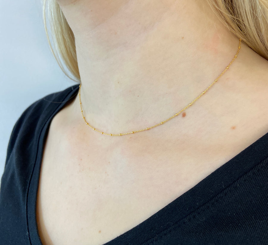 Simple Textured Chain 9ct Gold Necklace