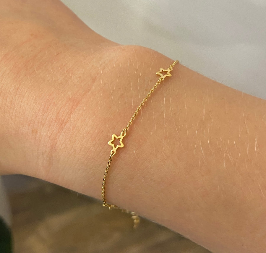 Multi Star 9ct Gold Bracelet