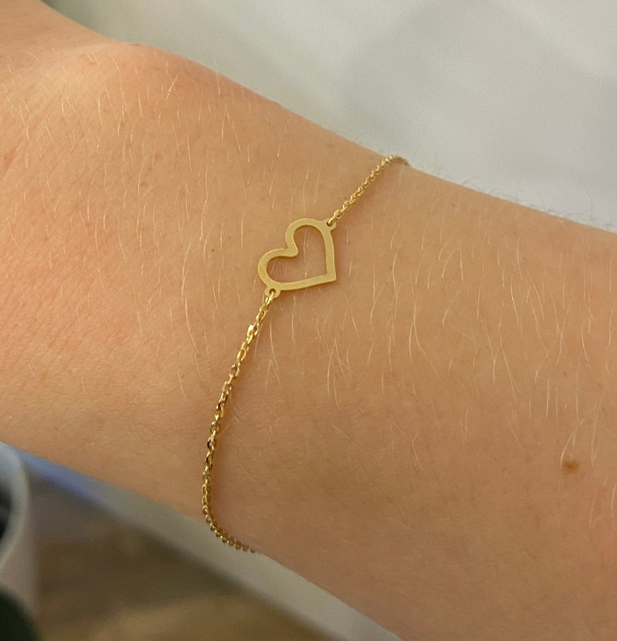Cut Out Heart 9ct Gold Bracelet