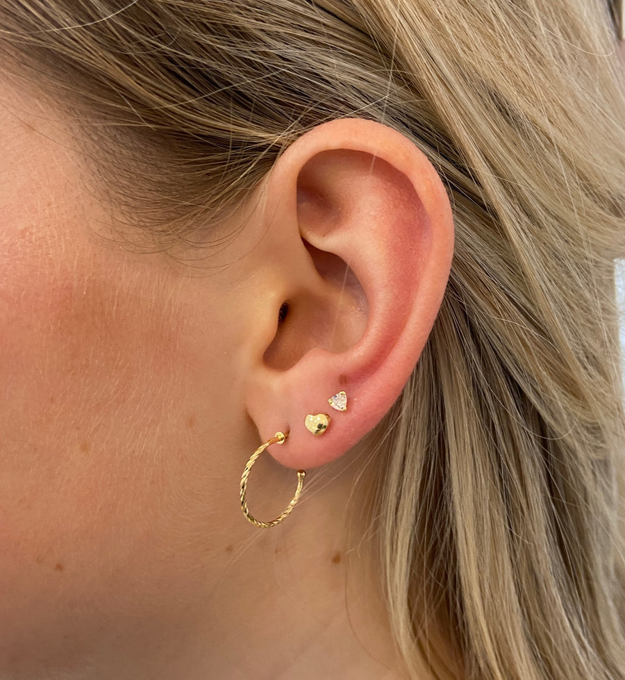 Medium Twist 9ct Gold Hoop Earring