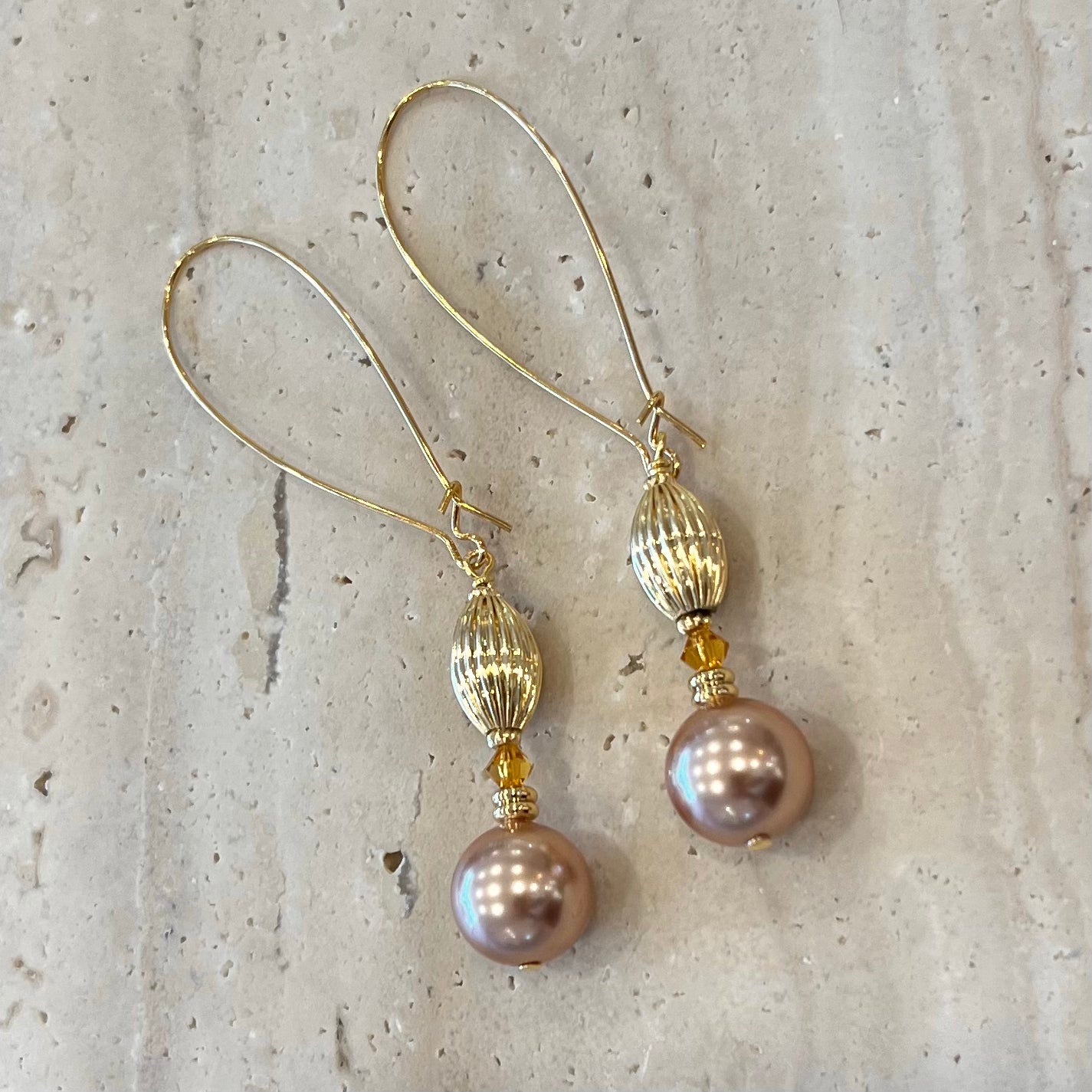 Nocturne Blush Earrings- Long