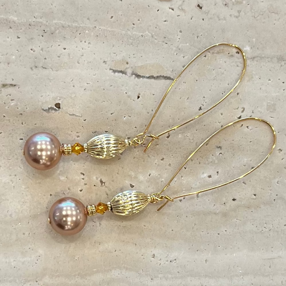 Nocturne Blush Earrings- Long