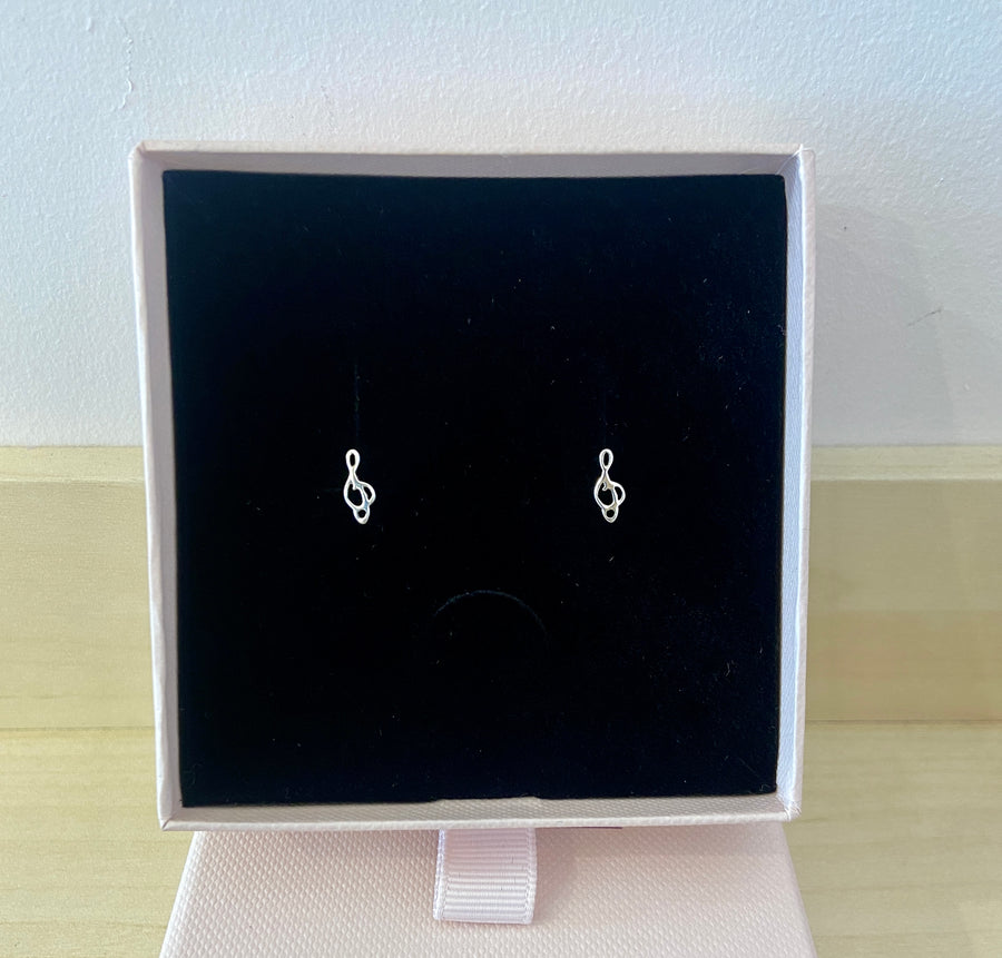 Music Note Sterling Silver Earrings