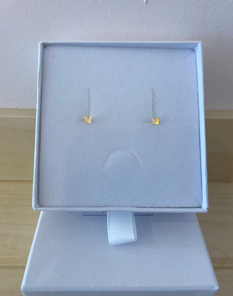 Butterfly Small 9ct Gold Stud Earrings