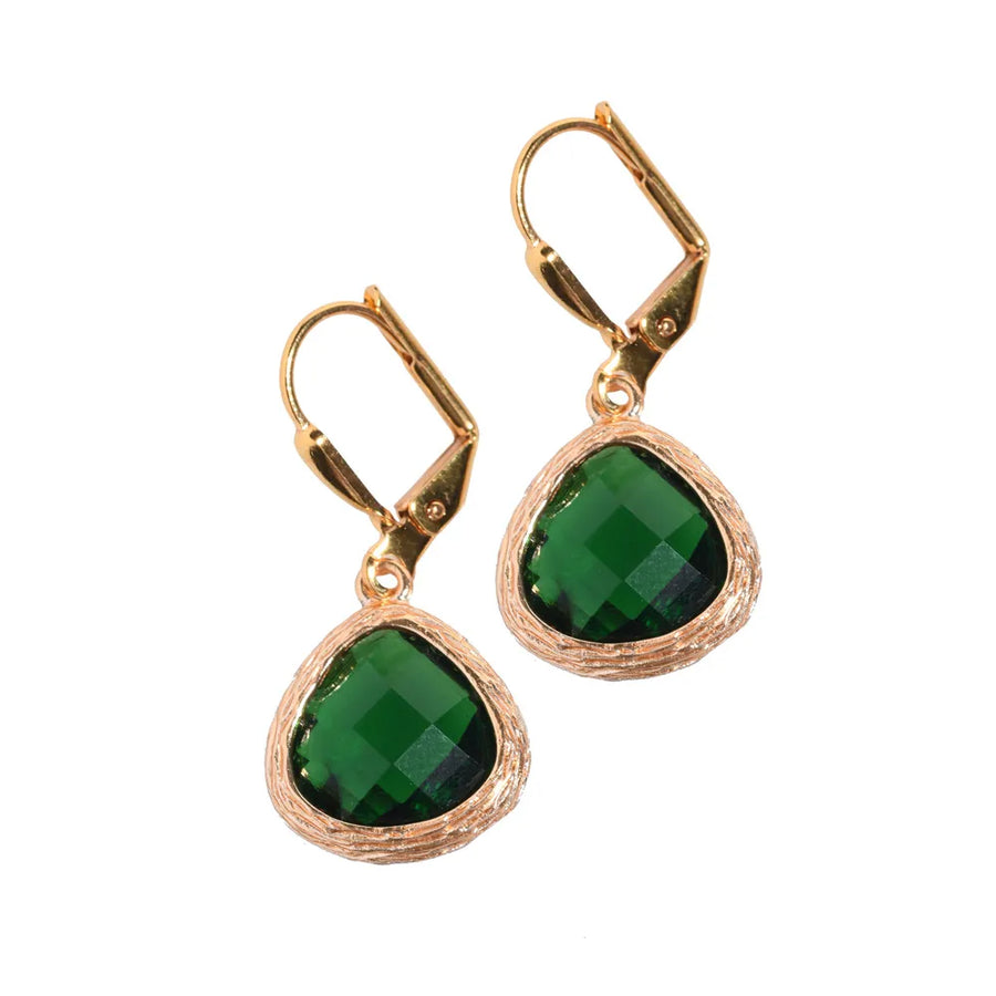 Roman Green Teardrop Earrings Short