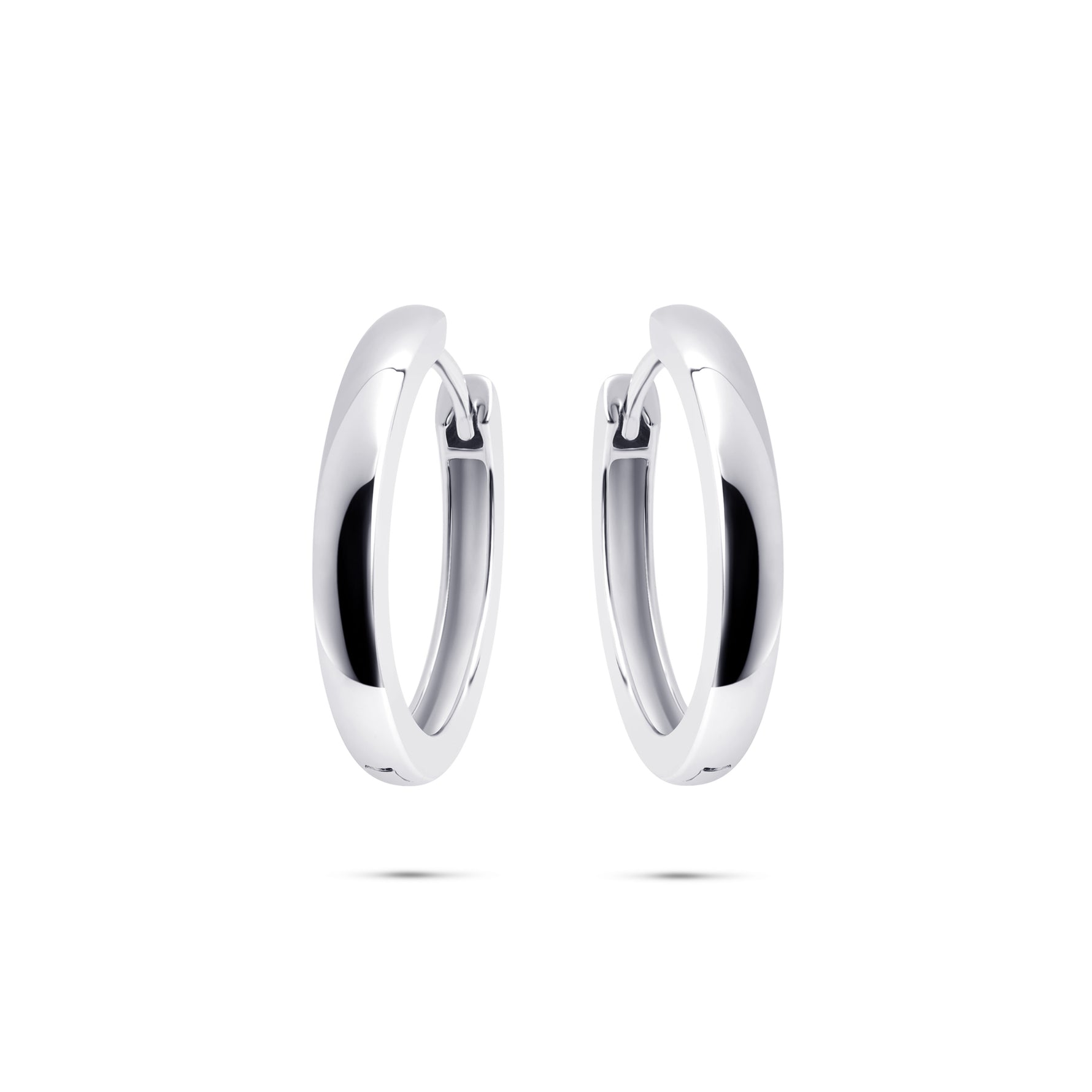Staple huggie earrings. 925 Sterling Silver and 18ct Yellow Gold Plated