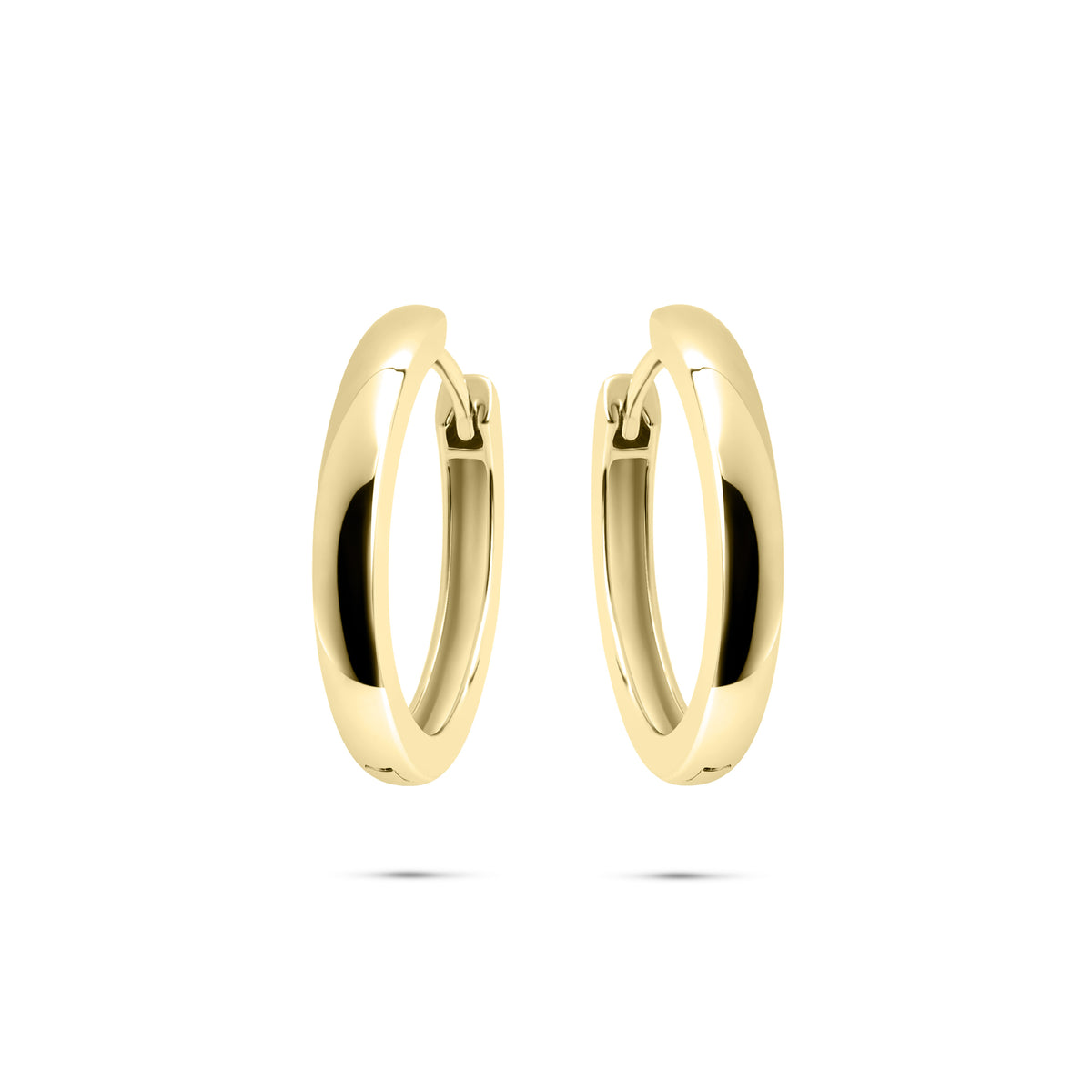 Staple huggie hoop earrings. 925 Sterling Silver and 18ct Yellow Gold Plated