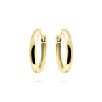 Staple huggie hoop earrings. 925 Sterling Silver and 18ct Yellow Gold Plated