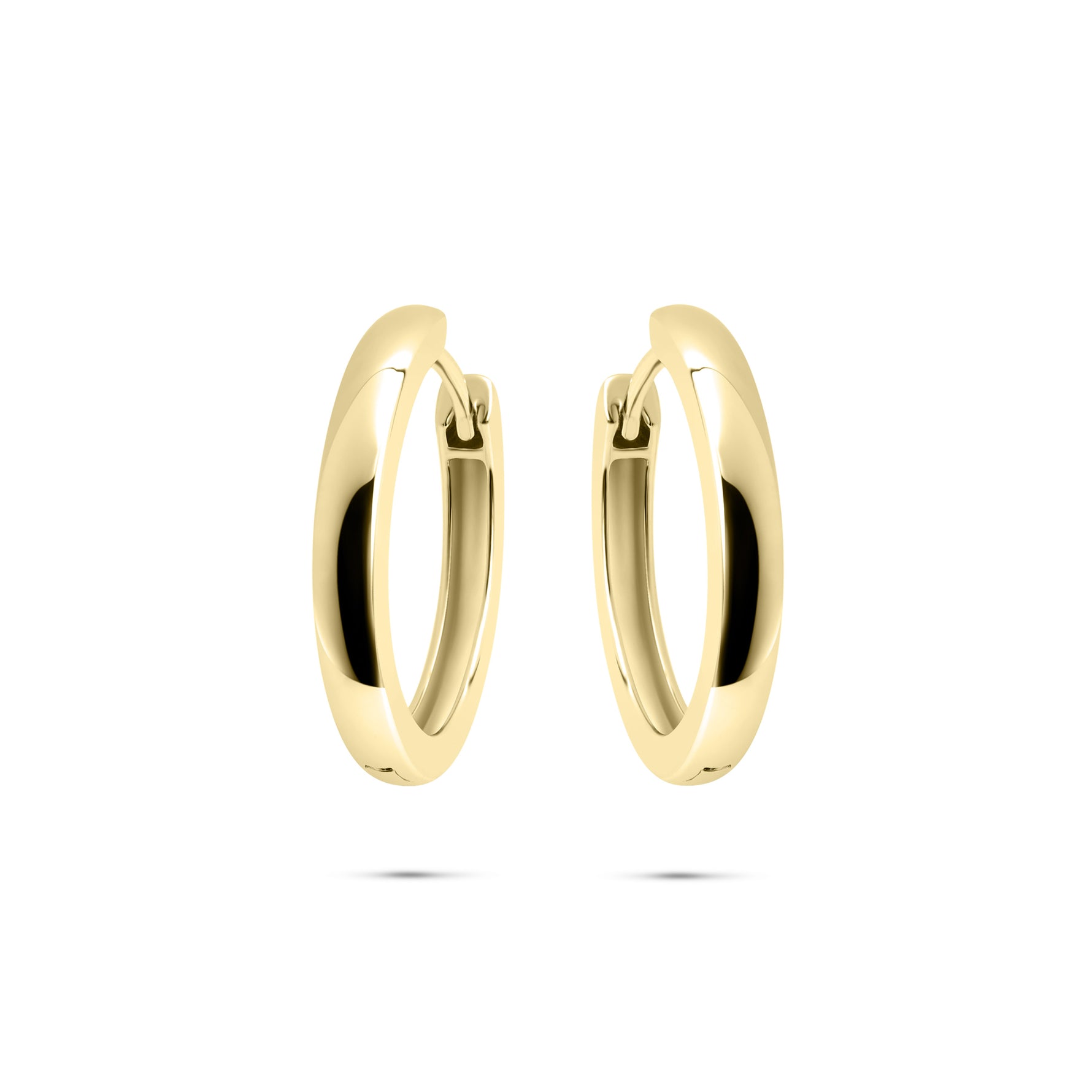 Staple huggie hoop earrings. 925 Sterling Silver and 18ct Yellow Gold Plated
