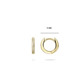 Small thick CZ Stone Huggie Hoop Earring. 925 Sterling Silver and 18ct Gold Plated