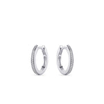 Medium sparkle hoop huggie style earring. 925 Sterling Silver and 18ct Gold Plated.