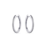 Sparkle CZ Stone Large Hoop Huggie Style Earring. 925 Sterling Silver and 18ct Gold Plated.