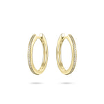 Sparkle CZ Stone Large Hoop Huggie Style Earring. 925 Sterling Silver and 18ct Gold Plated.