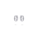 Medium sparkle hoop huggie style earring. 925 Sterling Silver and 18ct Gold Plated.