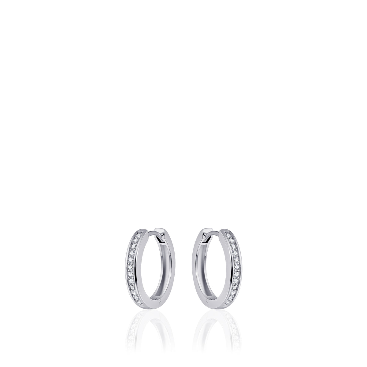 Sparkle CZ Stone Hoop Huggie Style Earring. 925 Sterling Silver and 18ct Gold Plated.