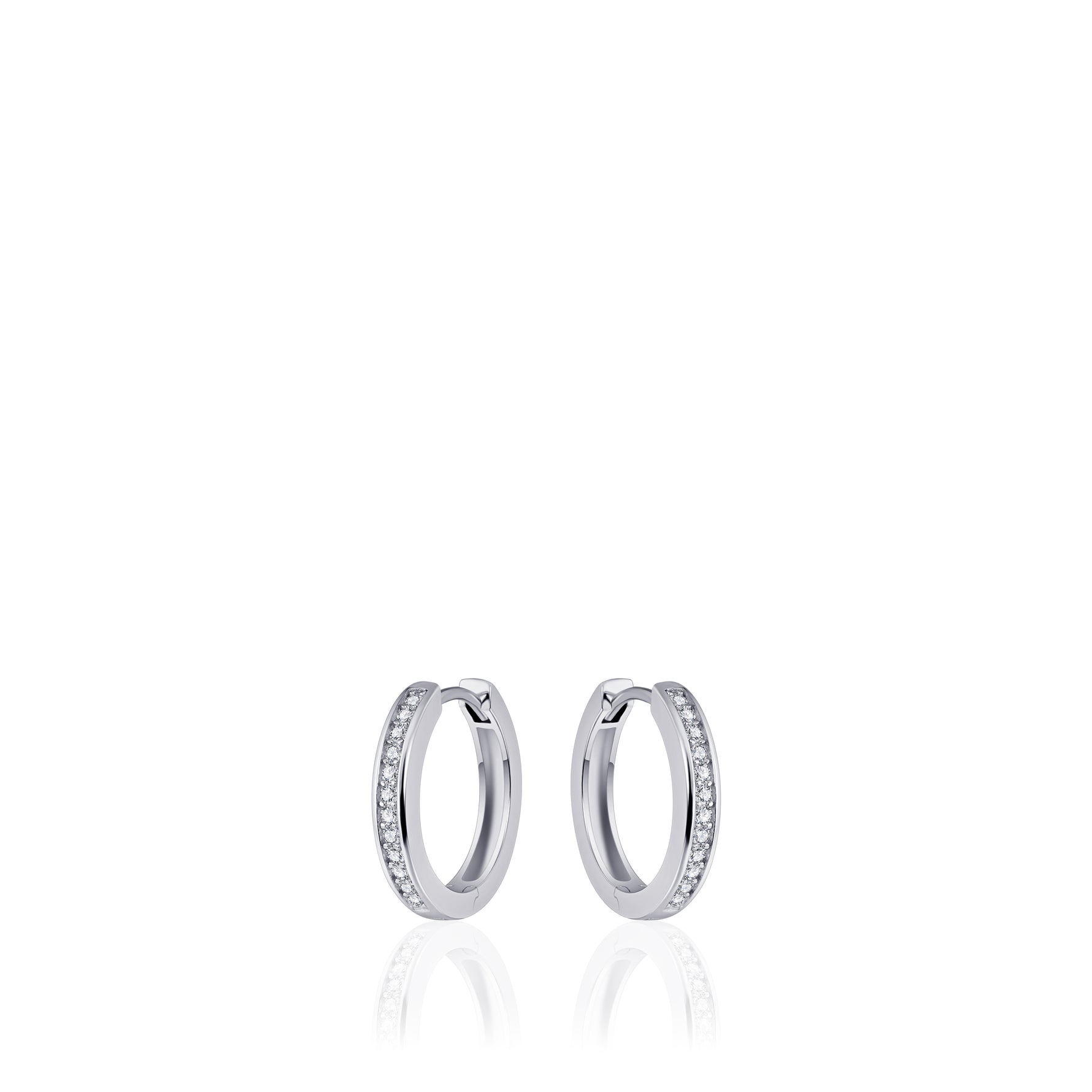 Sparkle CZ Stone Hoop Huggie Style Earring. 925 Sterling Silver and 18ct Gold Plated.