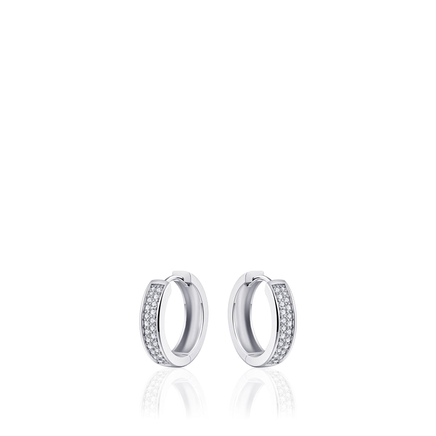 Chunky Square Sparkle Hoop Earring