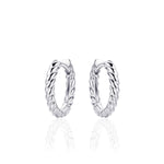 Medium hoop twist huggie style earring. 925 Sterling Silver and 18ct Gold Plated.