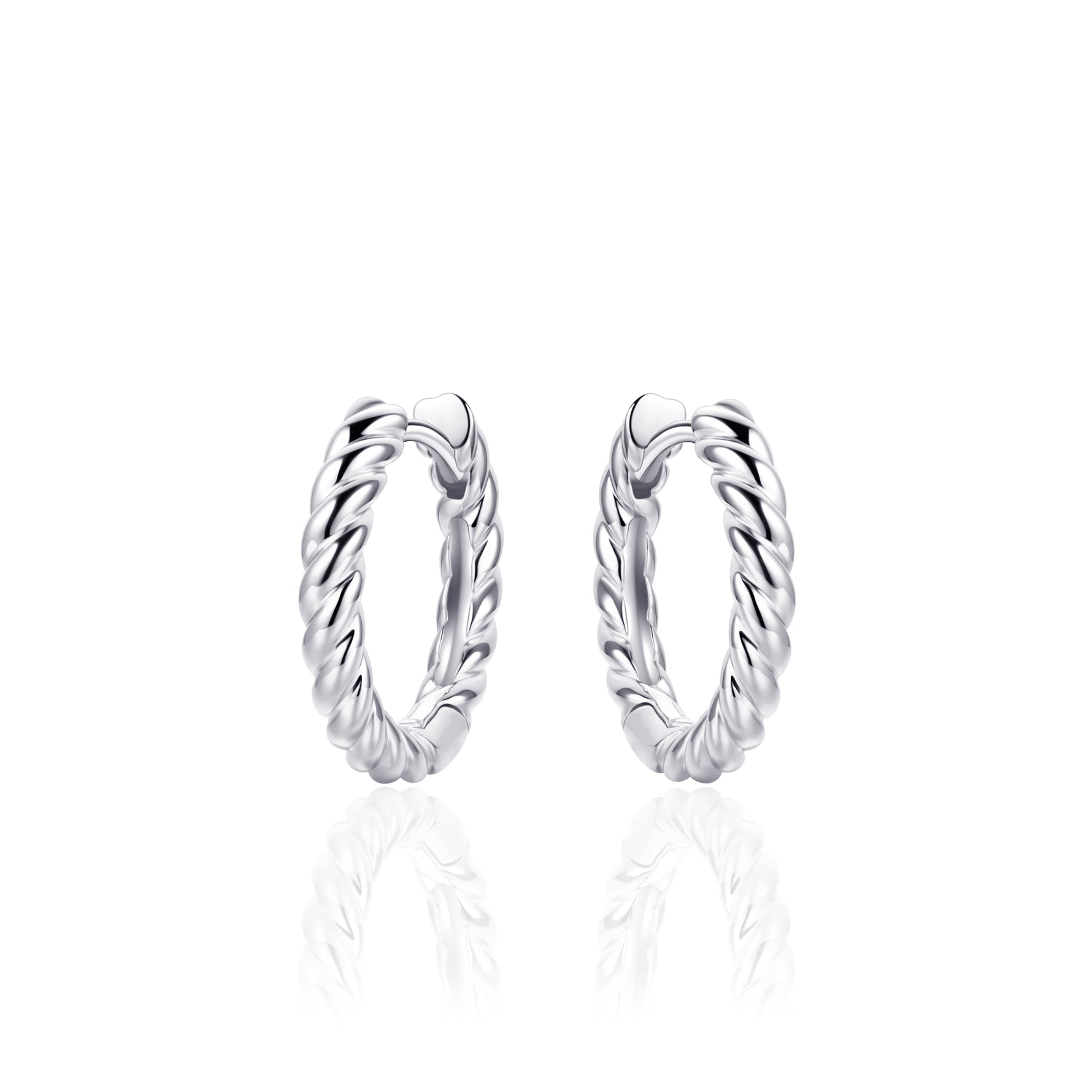 Medium hoop twist huggie style earring. 925 Sterling Silver and 18ct Gold Plated.