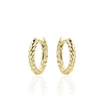 Medium hoop twist huggie style earring. 925 Sterling Silver and 18ct Gold Plated.