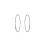 Extra Large Hoop Sparkle Earring. Huggie Style Hoop Earring. 925 Sterling Silver Earring.