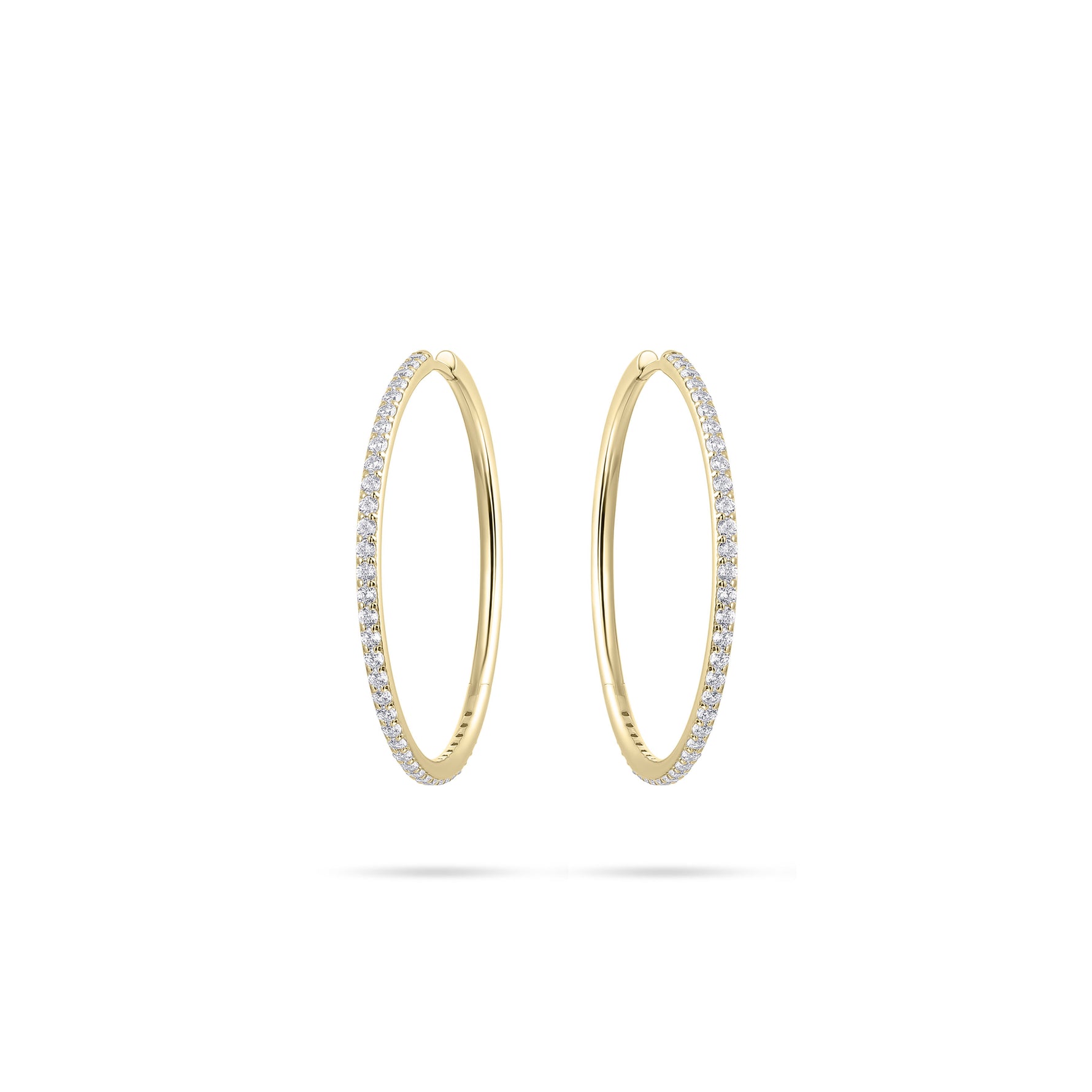 Extra Large Hoop Sparkle Earring. Huggie Style Hoop Earring. 18ct Yellow Gold Plated 925 Sterling Silver Earring.