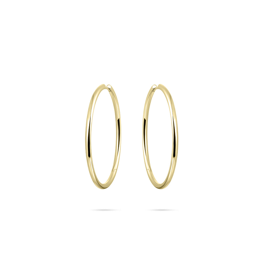 Extra Large Thin Hoop Earring. Huggie Style Hoop Earring. 18ct Yellow Gold Plated over 925 Sterling Silver Earring