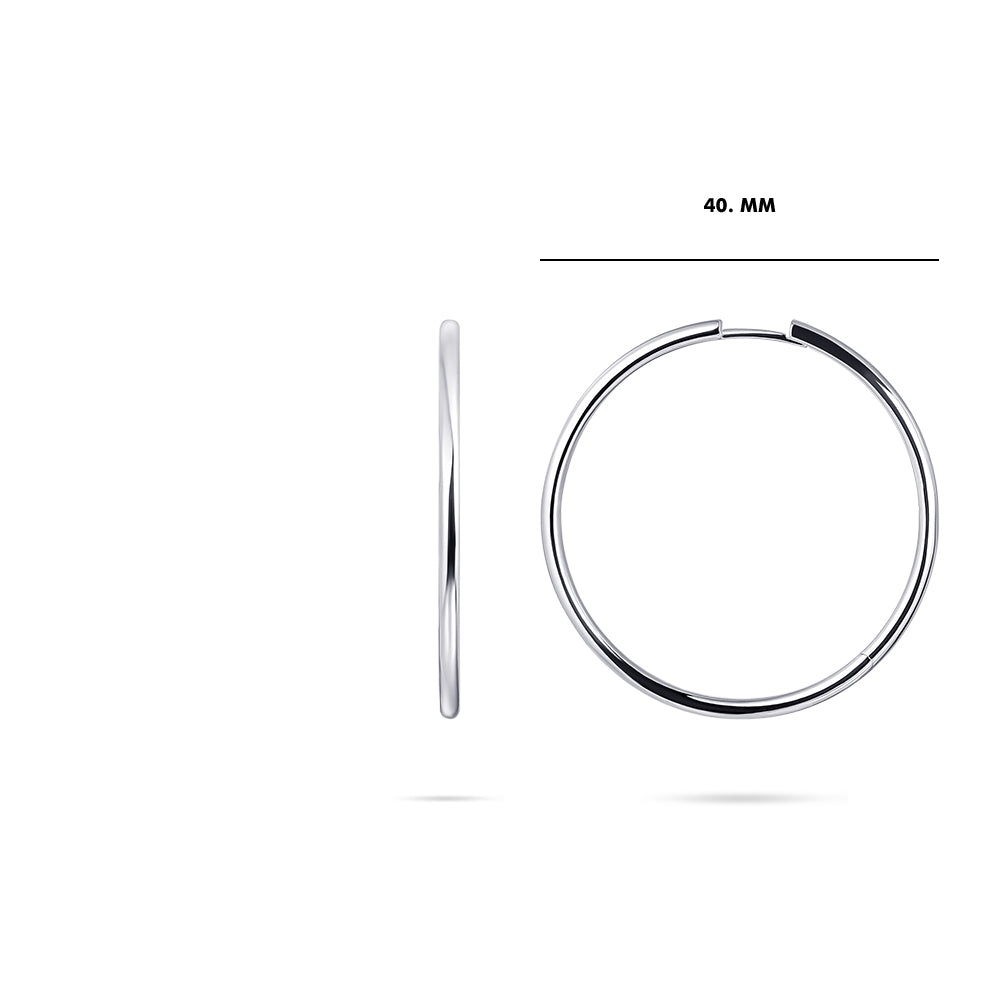 Extra Large Thin Hoop Earring. Huggie Style Hoop Earring. 925 Sterling Silver Earring