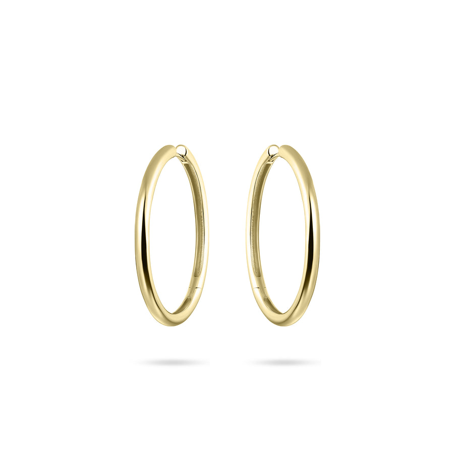 Extra Large Thick Hoop Earring. Huggie Style Hoop Earring. 18ct Yellow Gold Plated over 925 Sterling Silver Earring