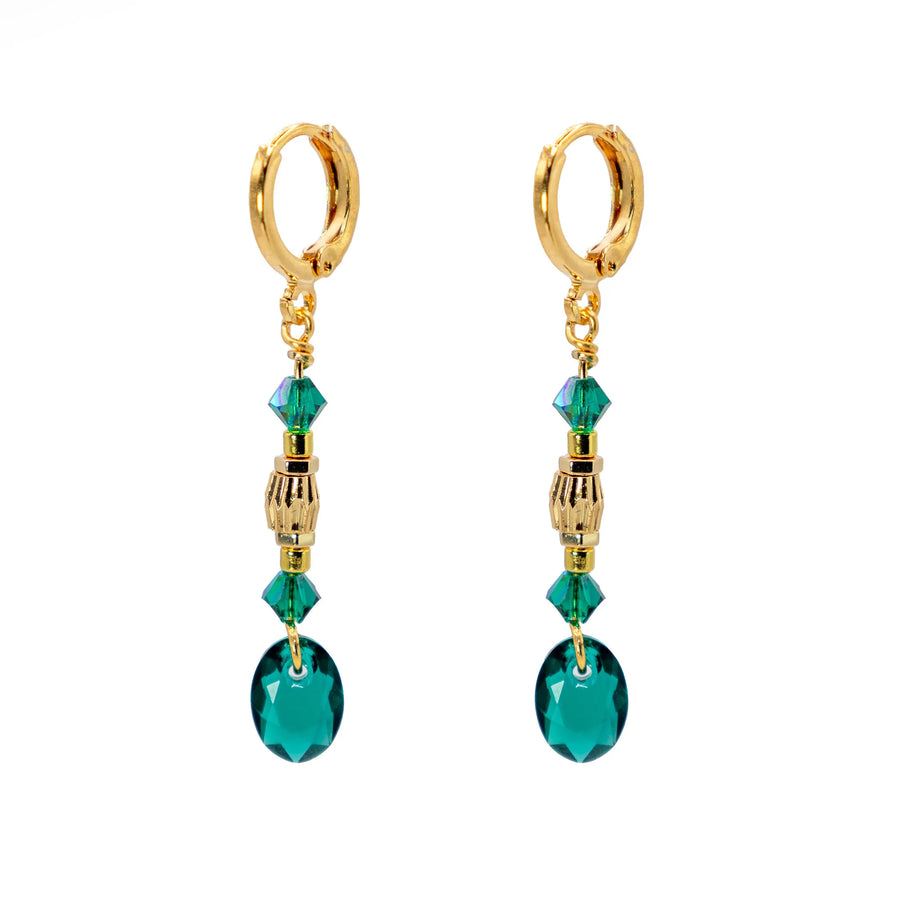 Amara Evening Earringss - Emerald