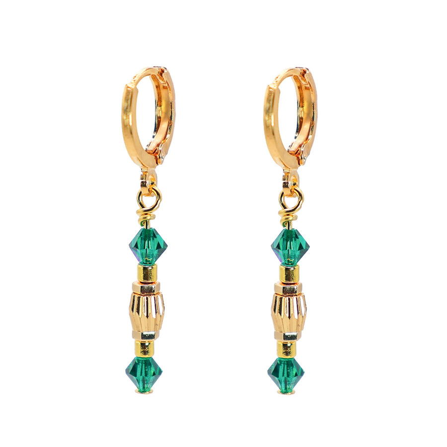 Amara Petite Earringss - Emerald Short