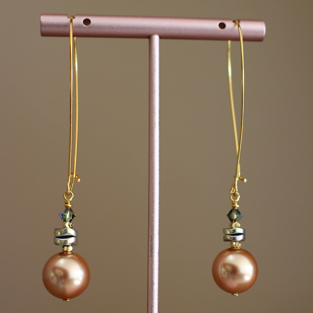 Nocturne Blush Linear Earrings- Long