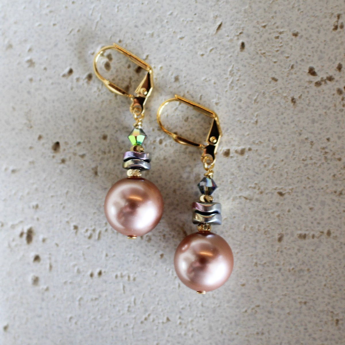 Nocturne Blush Linear Earrings- Short