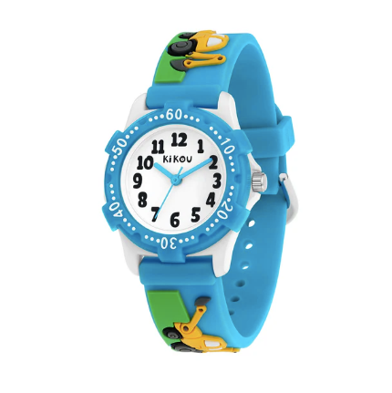 KIKOU KIDS HOBBY SCUBA WHITE DIAL WITH BLUE PLASTIC STRAP (DIGGERS)