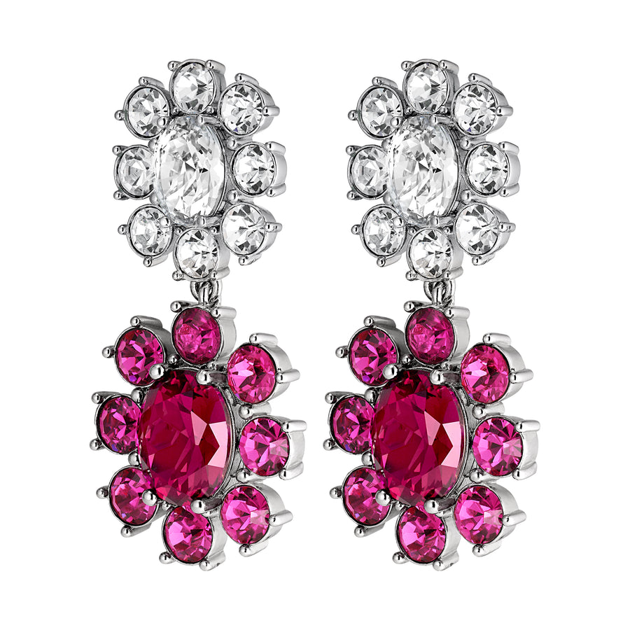 LINA SS PINK/CRYSTAL EARRINGS