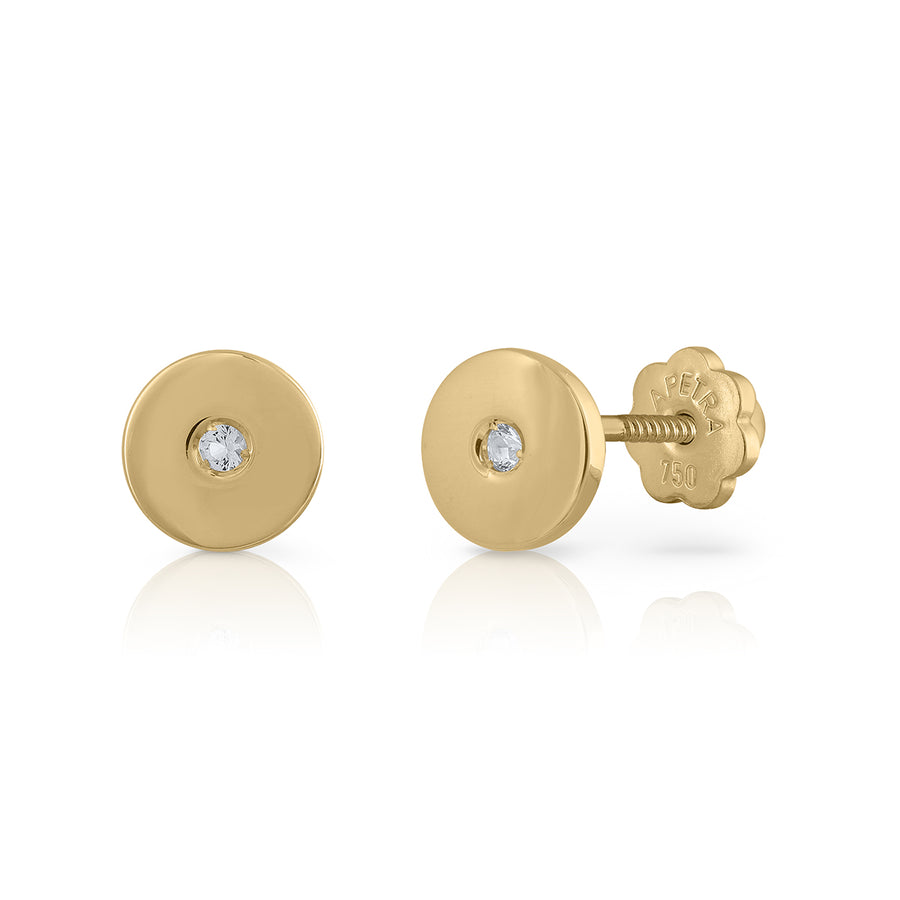 Various Shapes Diamond Stud 18k Yellow Gold Earring