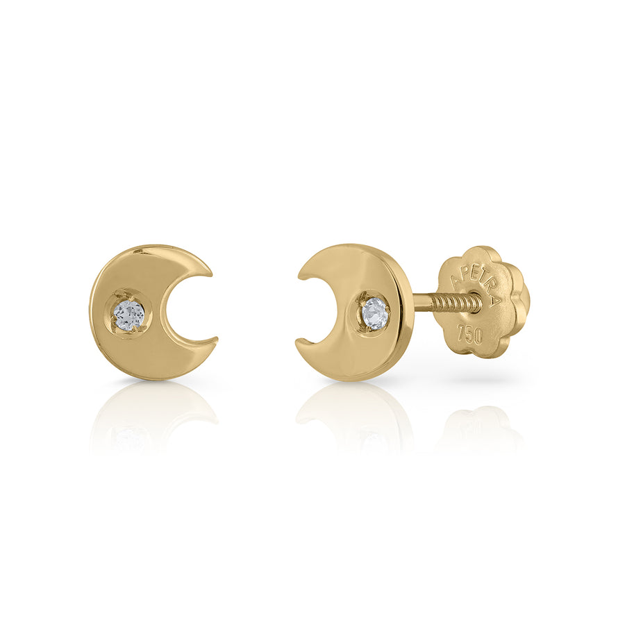 Various Shapes Diamond Stud 18k Yellow Gold Earring