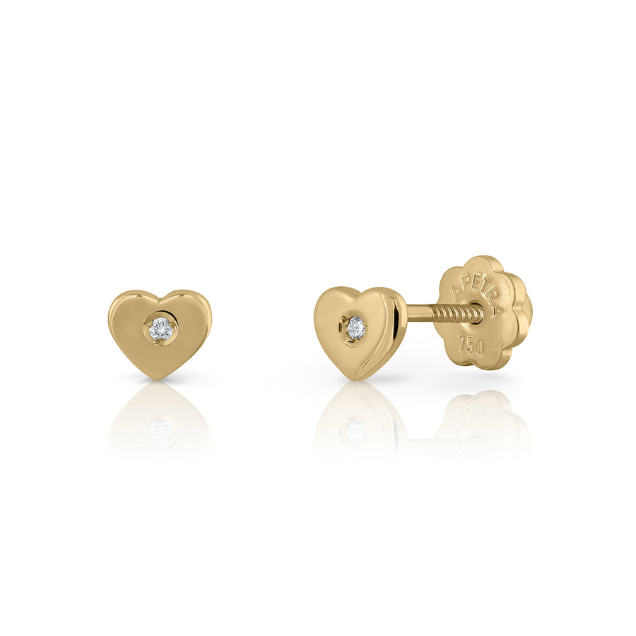 Various Shapes Diamond Stud 18k Yellow Gold Earring