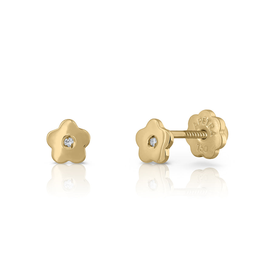 Various Shapes Diamond Stud 18k Yellow Gold Earring