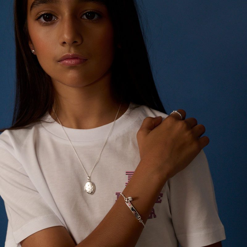 Aisha Diamond Charm ID Bracelet
