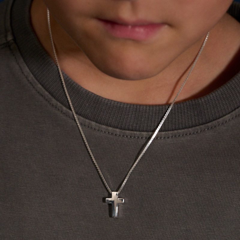 Thom Boys Cross Pendant and Chain - Medium