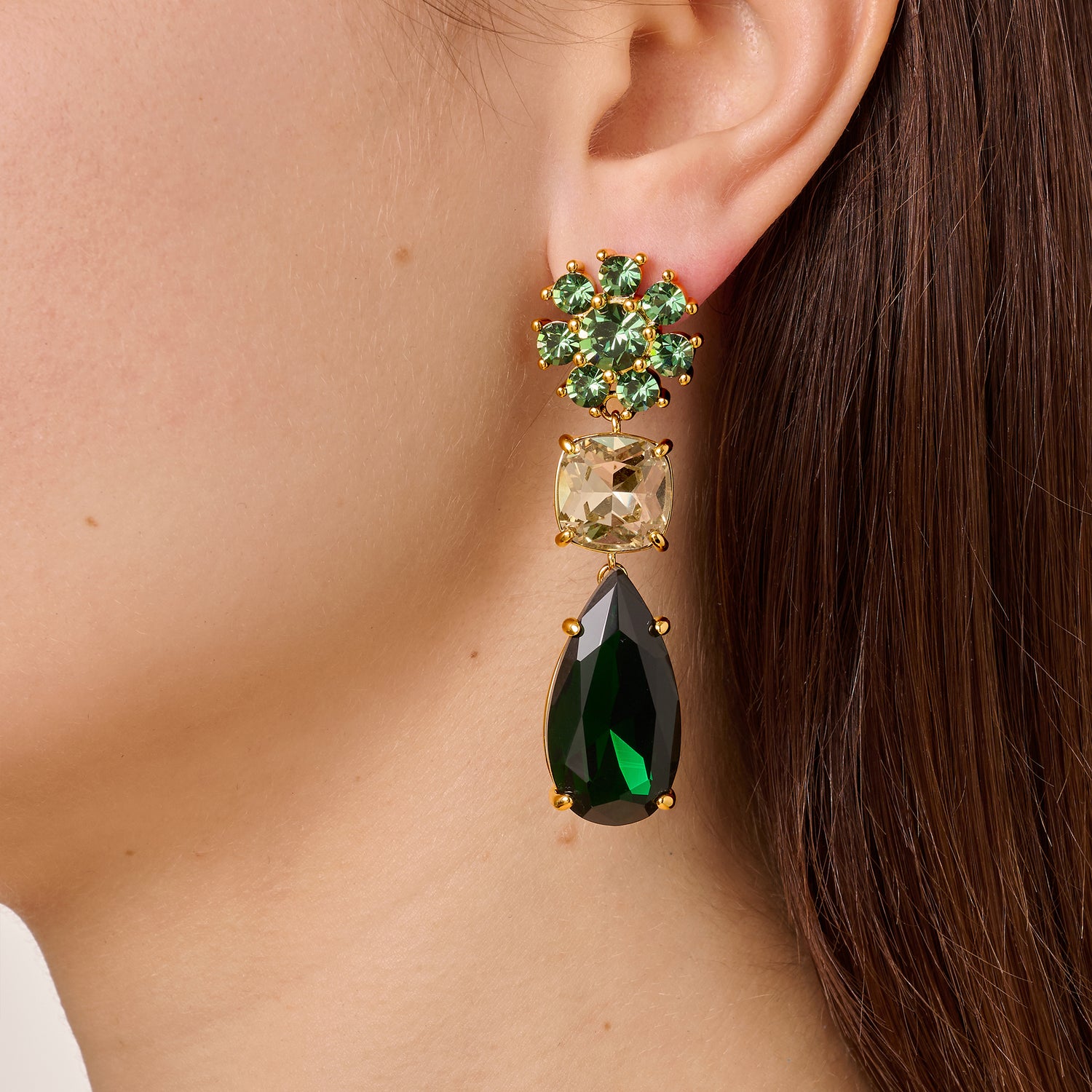 Misia SG Green Golden Earrings