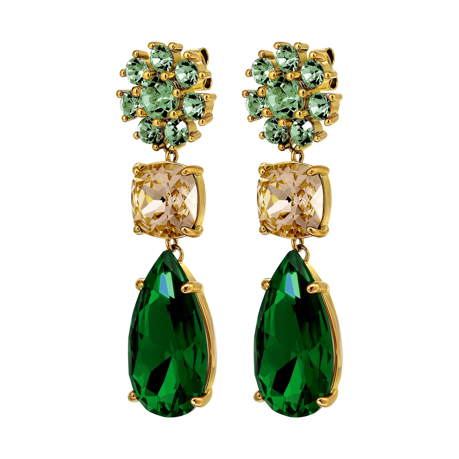Misia SG Green Golden Earrings
