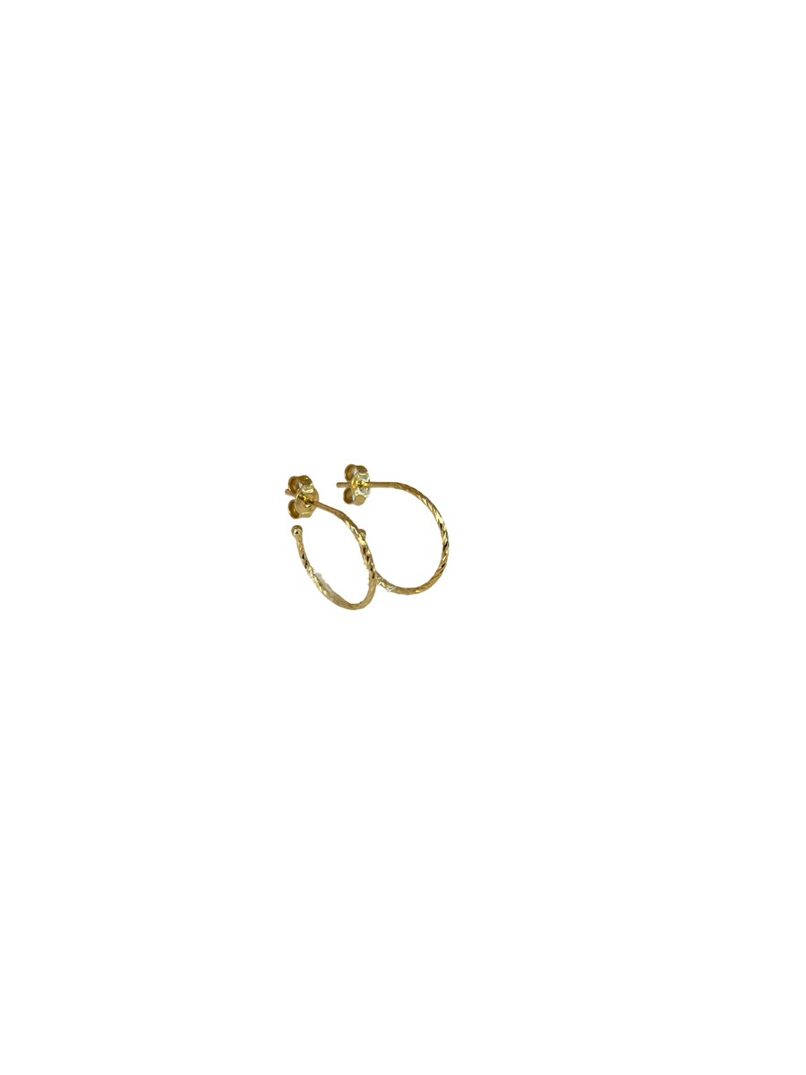 Medium Twist 9ct Gold Hoop Earring