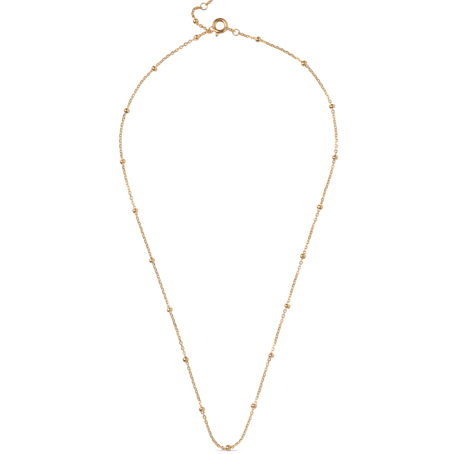 Beaded Chain Necklace - Gold Plated