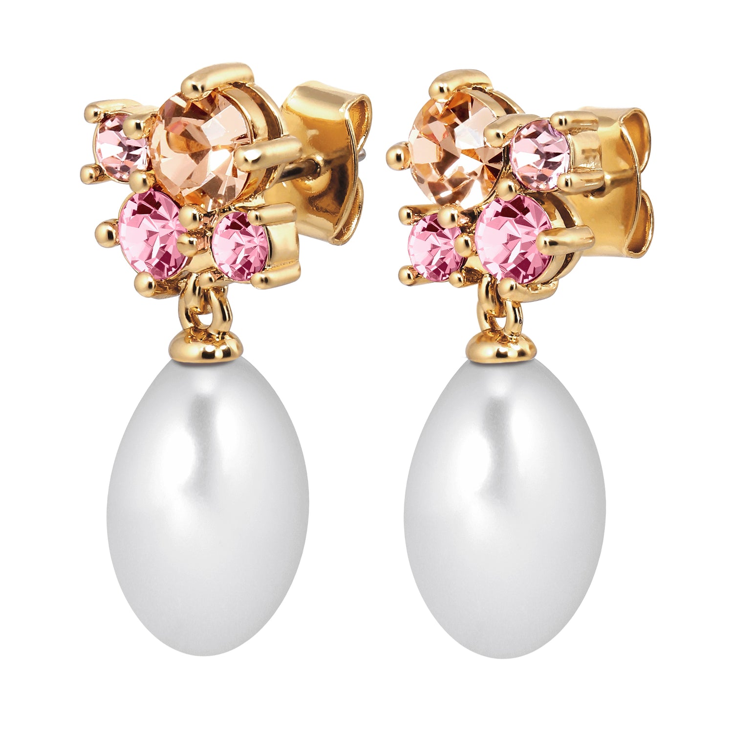 Petun SG Rose/White Pearl Earrings