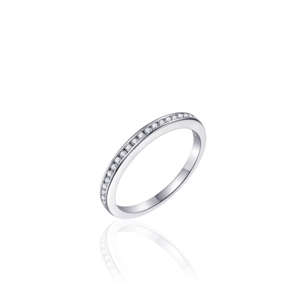 Pave Stacking Ring. 925 Sterling Silver.