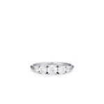 Five Stone CZ Stone Ring. 925 Sterling Silver Solitaire Ring.