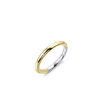Simple Band Ring. 925 Sterling Silver and 18ct Yellow Gold 