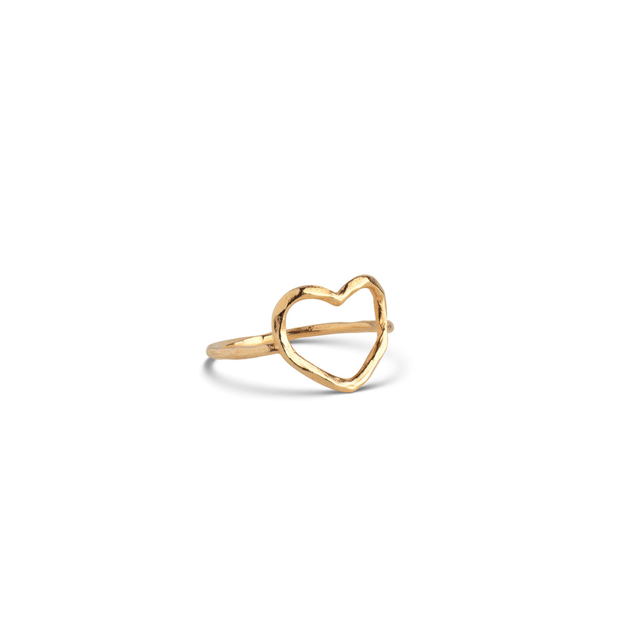 Organic Heart Ring - 18k Gold Plated Recycled Sterling Silver